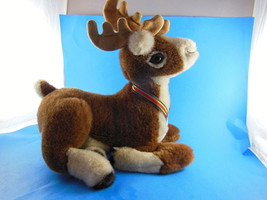 Vintage DAKIN Christmas Reindeer plush DEER 11&quot; + antlers Vintage 1988 - £15.56 GBP