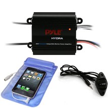 Pyle Auto 2-Channel Marine Amplifier - 200 Watt RMS 4 OHM Full Range Stereo with - £75.48 GBP