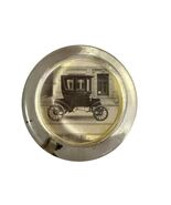 Vintage Glass Horse Carriage Paperweight Early Automobile Cab Photo Display - $18.00