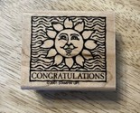 Congratulations Rubber Stamp by Stampin up Sun 2001 Single WONDERFUL WOO... - $9.49