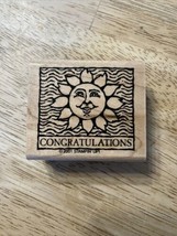 Congratulations Rubber Stamp by Stampin up Sun 2001 Single WONDERFUL WOODCUTS - $9.49