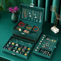  Large Jewelry Box Organizer Storage Case For Necklaces Rings Earrings Women Gif - £15.96 GBP+
