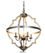 Parrot Uncle Bennington 4-Light Brown Wood Chandelier - £127.32 GBP