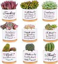 9 Pcs. Teacher Appreciation Gifts Ceramic Succulent Planter Small Flower Planter - £46.34 GBP