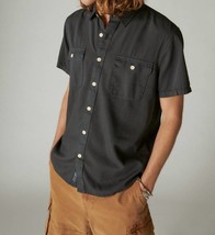 Lucky Brand lived-in short sleeve workwear shirt in Phantom - size M - $51.48