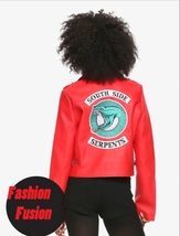 WOMEN RIVERDALE SOUTHSIDE SERPENTS RED LEATHER JACKET - FAST SHIP - £71.53 GBP