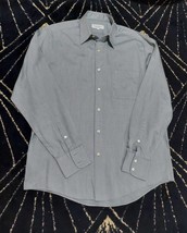 Vintage Yves Saint Laurent Gray Dress Shirt YSL Pour Homme regular Fit S... - £52.02 GBP