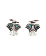 Thunderbird Earrings Lapel Pins Silver Multi-Stone Native American Zuni ... - $135.00