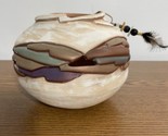 Steven Kaye Pottery Designs Southwest Painted Clay Pot Signed feather an... - $14.69