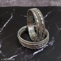 Indian Women Silver  Plated Bangles/ Bracelet Set Fashion Wedding Jewelry Gift - £24.32 GBP