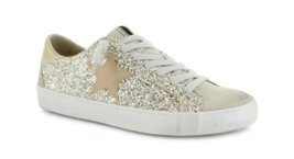 Shu Shop Womens Ophelia Golden Shimmer Pre-Scuffed Fashion Sneakers NEW ... - $74.87