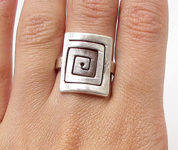 MEXICO 925 Sterling Silver - Vintage Maze Cocktail Ring Sz 7.5 - RG3377 - £34.07 GBP