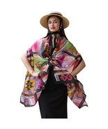 Anyyou 100% Mulberry Silk Multicolor Long Scarf Luxury Brand Women Beach... - €76,32 EUR