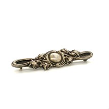 Antique  Signed Sterling Silver Art Nouveau Repousse Floral Lapel Bar Pin Brooch - £35.69 GBP