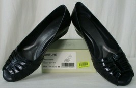 Nurture Blue Leather Slip-On Wedge-Heeled Comfort Shoes for Women, Size 7M w/Box - £16.30 GBP