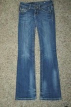 Womens Jeans Miss Me Blue Embellished Distressed Denim Pants Jr Girls-25 - £25.23 GBP