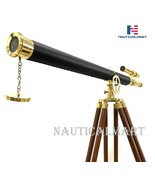 NauticalMart Floor Standing Solid Brass Leather Griffith Astro Telescope... - $189.00
