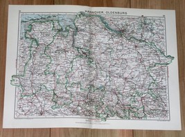 1932 Original Vintage Map Of Lower Saxony Niedersachsen Hanover / Germany - $16.16