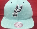 Mitchell &amp; Ness San Antonio Spurs Snapback White &amp; Teal NBA Basketball Hat - £31.71 GBP