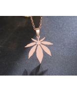 Pot Leaf Necklace Cannabis Jewelry - £3.12 GBP