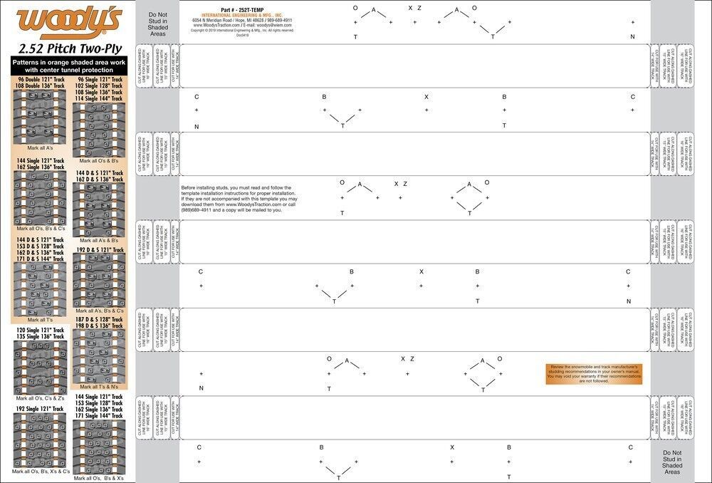 WOODYS Studding Template 2.52&quot; 2 Ply - $27.98
