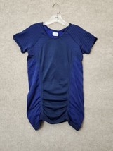 Athleta Jet Stripe Fastest Track Running T Shirt Womens M Blue Short Sleeve - £19.39 GBP