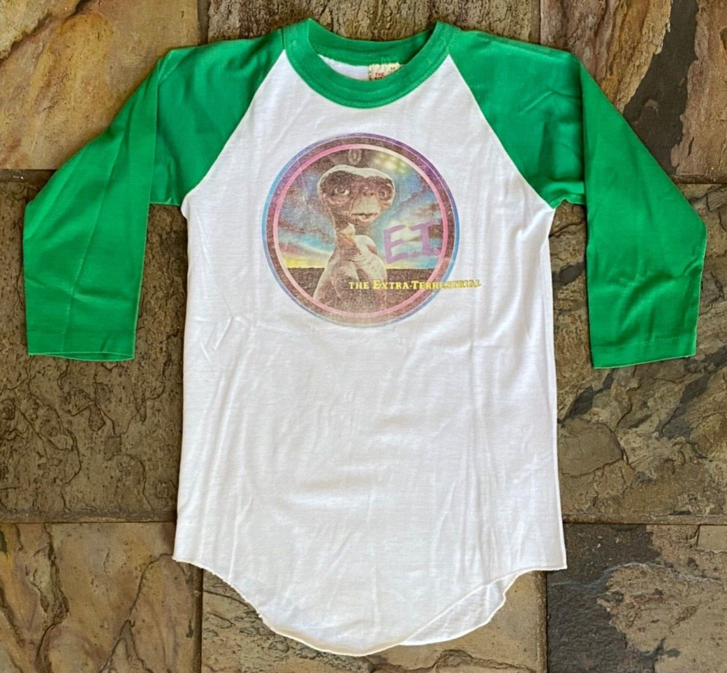 Primary image for Vintage E.T. Extra Terrestrial Shirt - Youth M 10-12 - White Green - The Knits