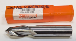 NEW MICRO 100  DM 500-290 1/2" SOLID CARBIDE 2 FLUTE DRILL MILL 90 DEGREE - $72.26
