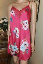 Vtg INC International Concepts Silky Red Floral A-Line Chemise Nightgown... - $12.86
