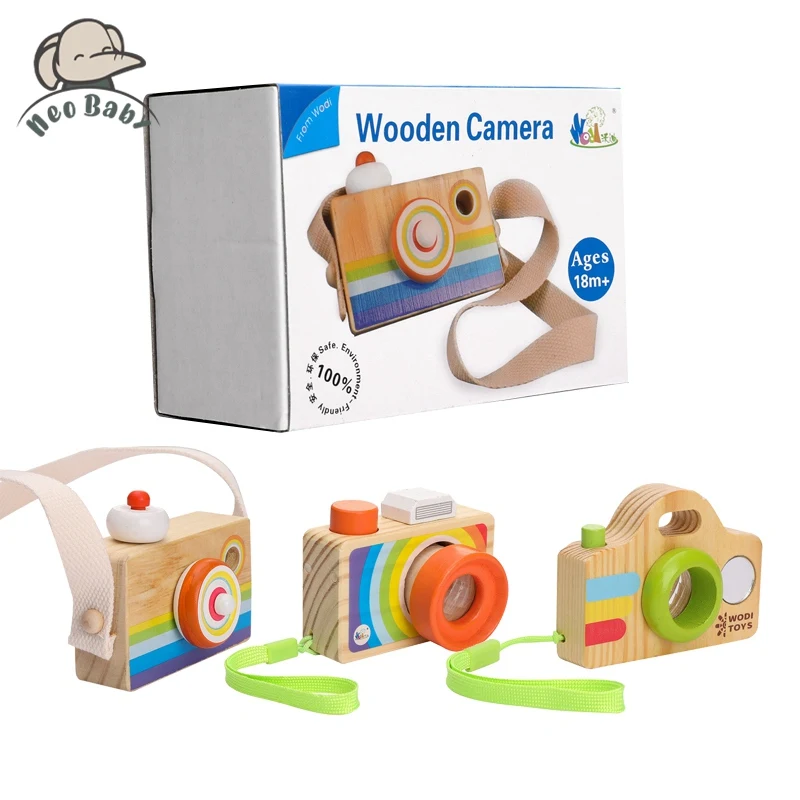 1pc Wooden SLR Camera Toy DIY Nursing Gift Room Decor Baby Block Cute Cartoon - £13.74 GBP+