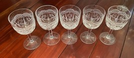 Set 10 Kusak Cut Glass Works Chantilly Lace Crystal Wine Cordial Glasses HandCut image 3