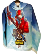 Fortnite Battle Royale men&#39;s blue hoodie sweatshirt size XXL - $249.55 MXN