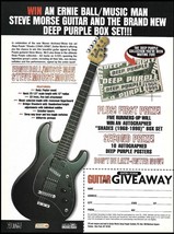 Deep Purple Steve Morse Ernie Ball Music Man guitar giveaway contest 8 x 11 ad - $4.05