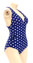Nip Tuck Reversible Red White Blue Stars &amp; Stripes 1 Piece Swim Suit Wom... - £77.76 GBP