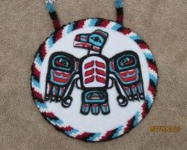 Handmade Native American Tlingit Raven Medallion for Celebrations, Regalia - £128.68 GBP