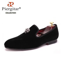 High Quality Skull Buckle Handmade Men Velvet shoes Wedding party and Banquet  M - £157.28 GBP