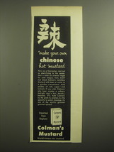 1959 Colman&#39;s Mustard Ad - Make your own chinese hot mustard - £14.77 GBP