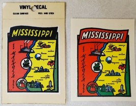 State of Mississippi Water Transfer &amp; Vinyl Car Decal Lot Vintage State ... - £19.62 GBP