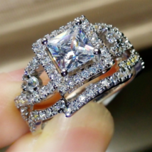  Princess 2.8 CT Diamond Allegro Split-Shank Halo Engagement Wedding Bridal Ring - £111.99 GBP