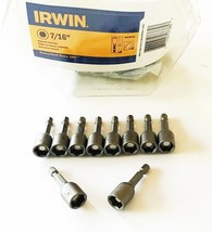 10 Irwin 7/16 Magnetic Nut Setters Driver Quick Change Drill Screw Bit 3057007M - $33.99