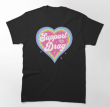 Support Drag Retro Rainbow Heart LGBTQ Kawaii Cute Gay Pride Classic T-Shirt - £16.50 GBP