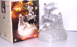VTG Cristal D&#39;Arques Rudolph the Red Nosed Reindeer Lead Crystal Music Box WORKS - £13.15 GBP