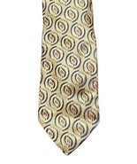 Villa Bolgheri Italia Mens Tan Brown Patterned Silk Necktie Tie 59&quot; New - £14.78 GBP