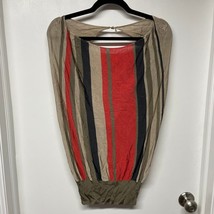 United Nations Colors Halter Top Striped Red Brown Slinky Size Small Mad... - £7.78 GBP