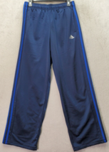 adidas Track Pants Boys Medium Blue Polyester Elastic Waist Wide Leg Dra... - £18.31 GBP