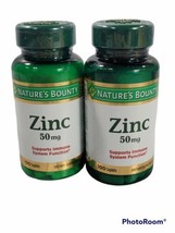 Pack of 2 Nature&#39;s Bounty Zinc 50 mg Caplets 100 ea (200 Total) Exp 11/24 - £4.64 GBP
