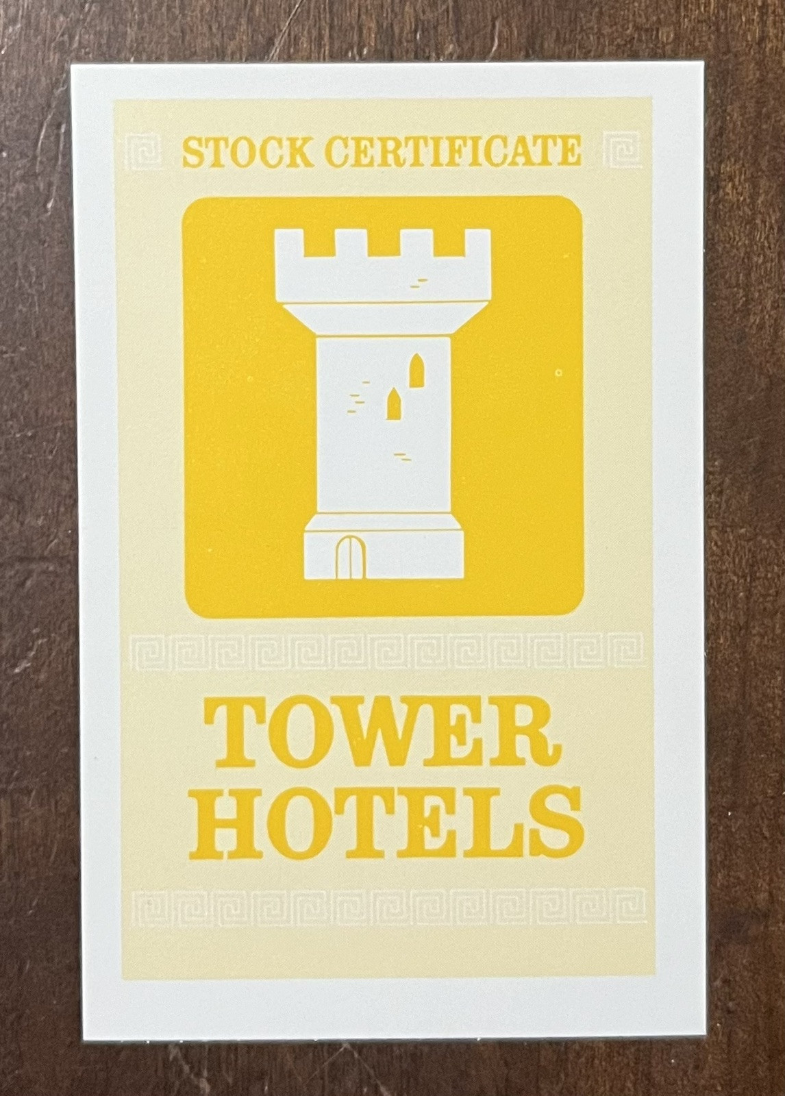 1962-95 ACQUIRE Game Parts Original 1976 Tower Hotels Stock Certificate - $1.43