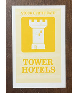 1962-95 ACQUIRE Game Parts Original 1976 Tower Hotels Stock Certificate - $1.94 CAD