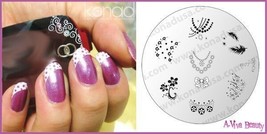 Konad Stamping Nail Art Design Image Plate M77 FEATHERS - $11.88