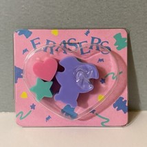 Vintage Sanrio 1988 Erasers Set Bear Heart Star - £35.96 GBP